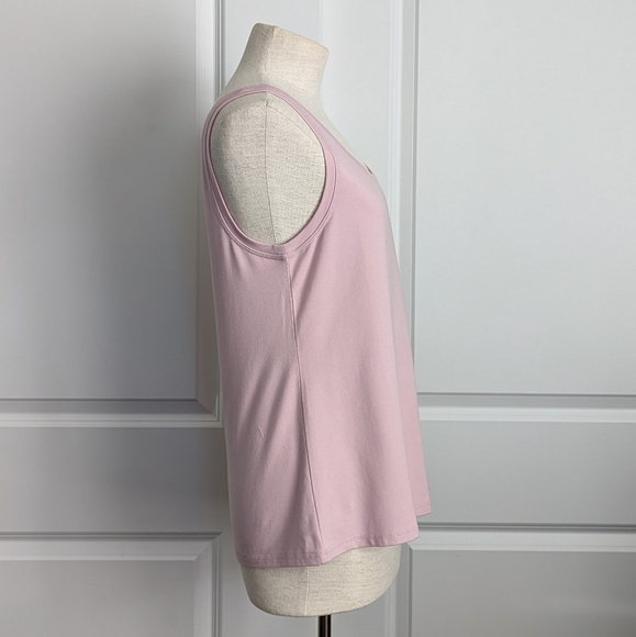 Eileen Fisher Tank Organic Cotton Stretch Jersey Scoop Neck Light Plum L NWT - Picture 5 of 12